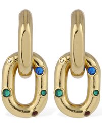 Rabanne - Xl Double Link Earrings W/ Crystal - Lyst