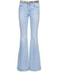 Stella McCartney Jeans In Denim Eco Con Cintura Logata - Blu