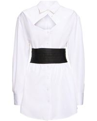 Alexander Wang - Mini Shirt Dress W/ Elastic Insert - Lyst