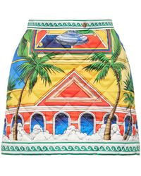 Casablancabrand - Printed Satin Quilted Mini Skirt - Lyst