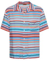 Missoni - Striped Viscose Short Sleeve Shirt - Lyst