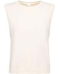 Varley - Tank top cropped page senza cuciture - Lyst