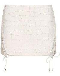 Dion Lee - Snake Etched Leather Mini Skirt - Lyst