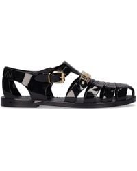 Moschino - Sandales jelly noires à logo - Lyst