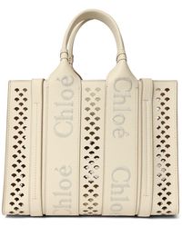 Chloé - Woody Perforated Grained Leather Bag - Lyst