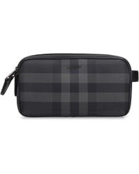 Burberry - Check Printed Toiletry Bag - Lyst