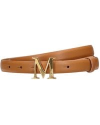 Max Mara - 20mm Classic Leather Belt - Lyst