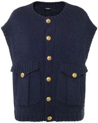 DSquared² - Buttoned Wool Knit Cardigan Vest - Lyst