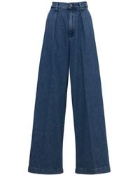 Made In Tomboy Enea Cotton Denim Wide Pleated Jeans - Blue
