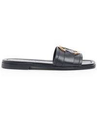 Moncler - 15mm Bell Leather Slide Sandals - Lyst