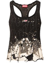 DIESEL - Embroidered Tulle Top - Lyst
