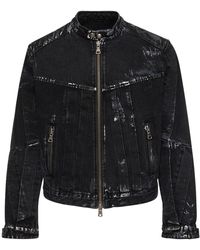 ANDERSSON BELL - Wax Coated Denim Motorcycle Jacket - Lyst