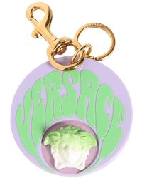 Damen Taschen Taschen-Accessoires Versace Schlüsselhalter Aus Plexiglas Mit Medusa & Logo 