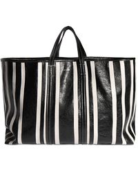 Balenciaga - Striped Leather Tote Bag - Lyst