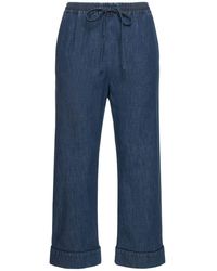 Valentino - Pantalon ample en denim chambray - Lyst