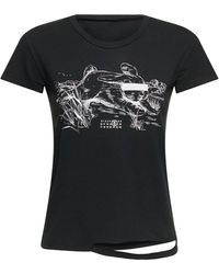 MM6 by Maison Martin Margiela - Damen T-Shirt Aus Baumwolljersey - Lyst