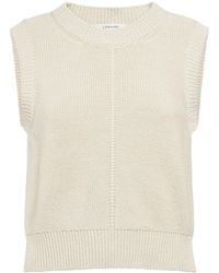 Lemaire - Sleeveless Cropped Cotton Knit Sweater - Lyst