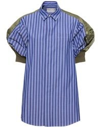 Sacai - Cotton Poplin & Nylon Twill Mini Dress - Lyst