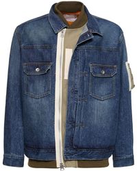 Sacai - Denim Zipped Jacket - Lyst