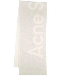 Acne Studios - Schal Aus Wollmischung Mit Kontrast-logo "toronty" - Lyst