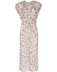 Isabel Marant - Lyndsay Floral Silk & Viscose Midi Dress - Lyst