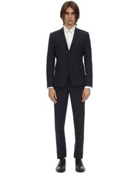 Giorgio Armani Dandy Single Breasted Wool Suit - Blue