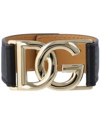 Dolce & Gabbana - Dg Logo Leather Belt Bracelet - Lyst