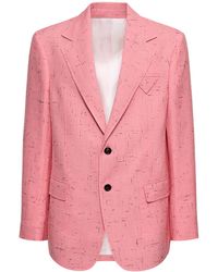 Bottega Veneta - Textured Crisscross Silk Blend Jacket - Lyst