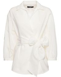 Weekend by Maxmara - Ceci Striped Poplin Shirt W/ Belt - Lyst