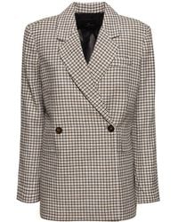 Anine Bing - Kaia Checked Wool Blend Blazer - Lyst