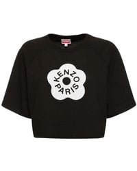 KENZO - T-shirt cropped boxy fit in cotone - Lyst