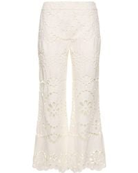 Zimmermann - Lexi Embroidered Linen Flared Pants - Lyst
