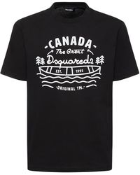 DSquared² - Bedrucktes T-shirt Aus Baumwolljersey - Lyst