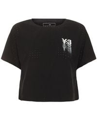 Y-3 - Bauchfreies T-shirt "run" - Lyst