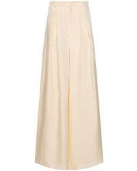 Ralph Lauren Collection - Glossy Crepe Wide Pants - Lyst
