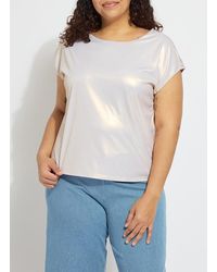 Lyssé - Lyssential Metallic Jersey Top Curvy - Lyst