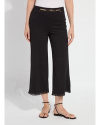Lyssé - Ari Wide Leg Crop Fringe Belted Pant (24" Inseam) - Lyst