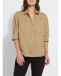 Lyssé - Rose Roll Tab Utility Shirt - Lyst