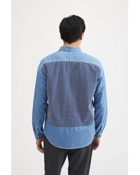 FDMTL Sashiko Denim Shirt - Blue