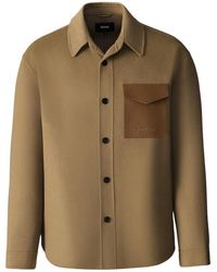 Mackage - Emmanuel Double-Face Wool Overshirt With Leather Patch Pocket - Lyst