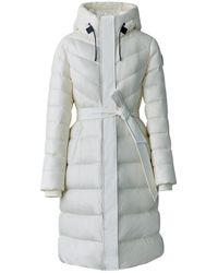 Mackage - Coralia Down Coat With Hood And Sash Belt - Lyst