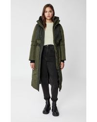 Mackage Leanne Maxi Down Coat In Army - Women - Green