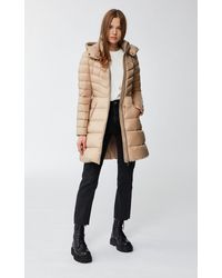 Mackage Lara Lightweight Down Coat With Removable Hood In Camel - Women - Natural