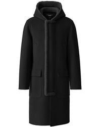 Mackage - Abraham Heavy Double Face Wool Long Hooded Coat - Lyst