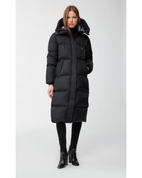 Mackage Eliane Foil Shield Maxi Down Coat With Pillow Collar In Black - Women