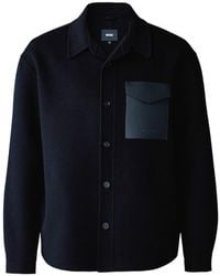 Mackage - Emmanuel Double-Face Wool Overshirt With Leather Patch Pocket - Lyst
