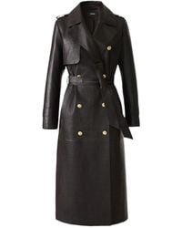Mackage - Gael-Nv Croc-Embossed Maxi Leather Trench Coat - Lyst