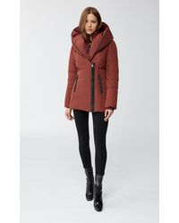 Mackage Adali Down Coat With Signature Collar In Brick - Women - Red