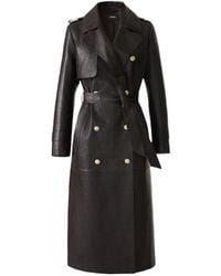 Mackage - Gael-Nv Croc-Embossed Maxi Leather Trench Coat - Lyst