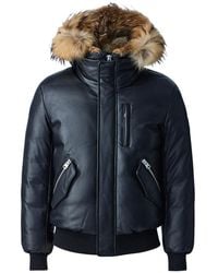 Mackage - Glen-F 2-In-1 (R) Leather Bomber Jacket With Hooded Bib & Natural Fur - Lyst
